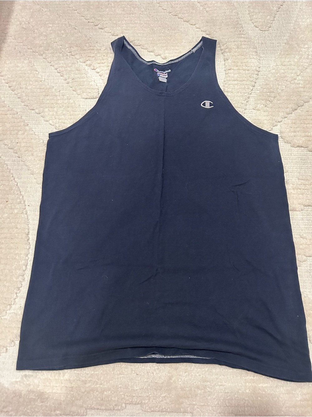 Champion Navy Blue Men's Athletic Tank with Small Logo